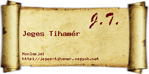 Jeges Tihamér névjegykártya